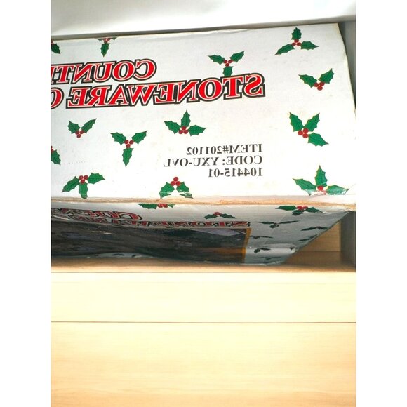 Country Snowman Stoneware Oval Casserole Set - Picture 6 of 11